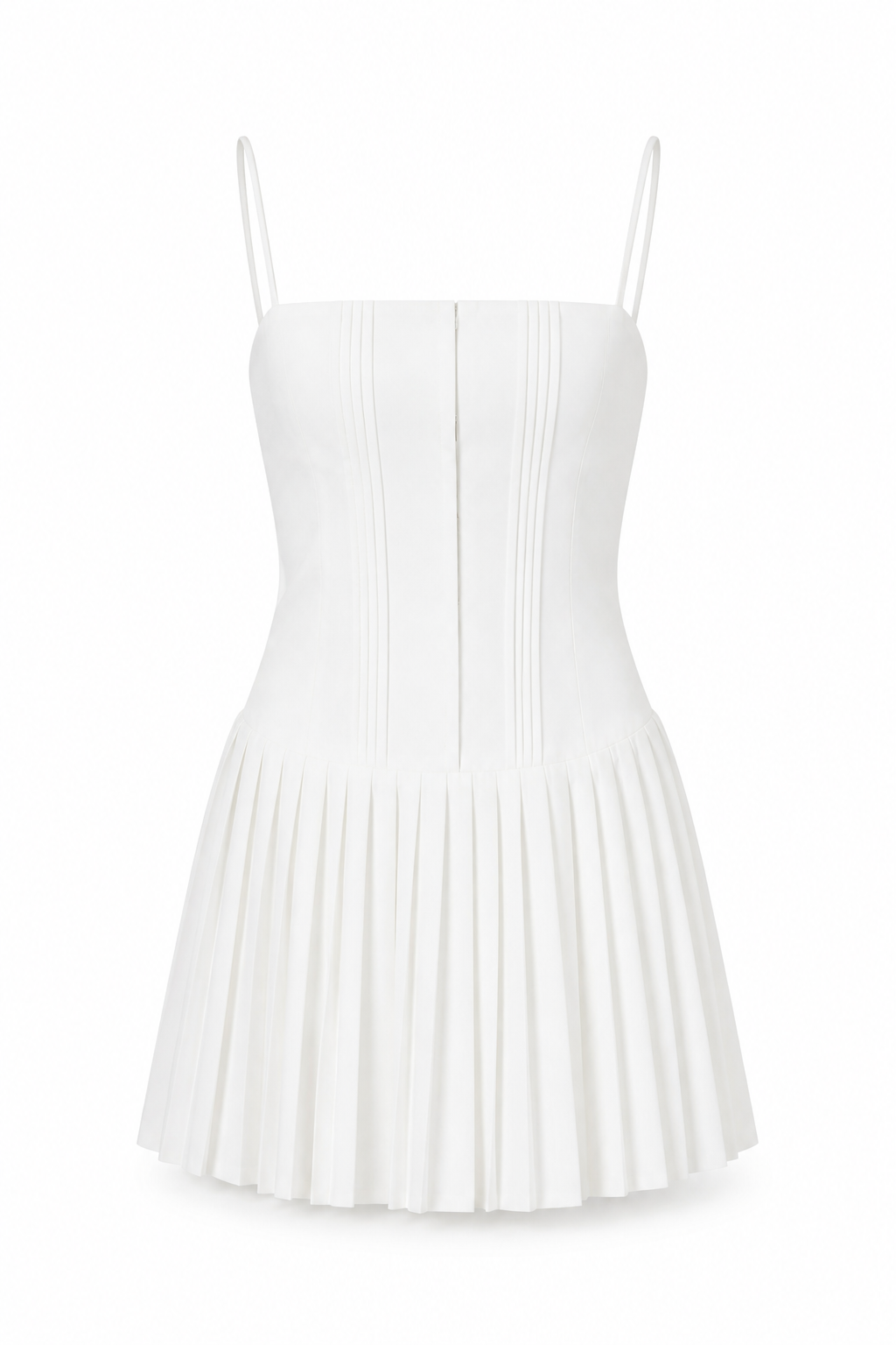 Claire Plisseekleid in Weiss – Produktaufnahme