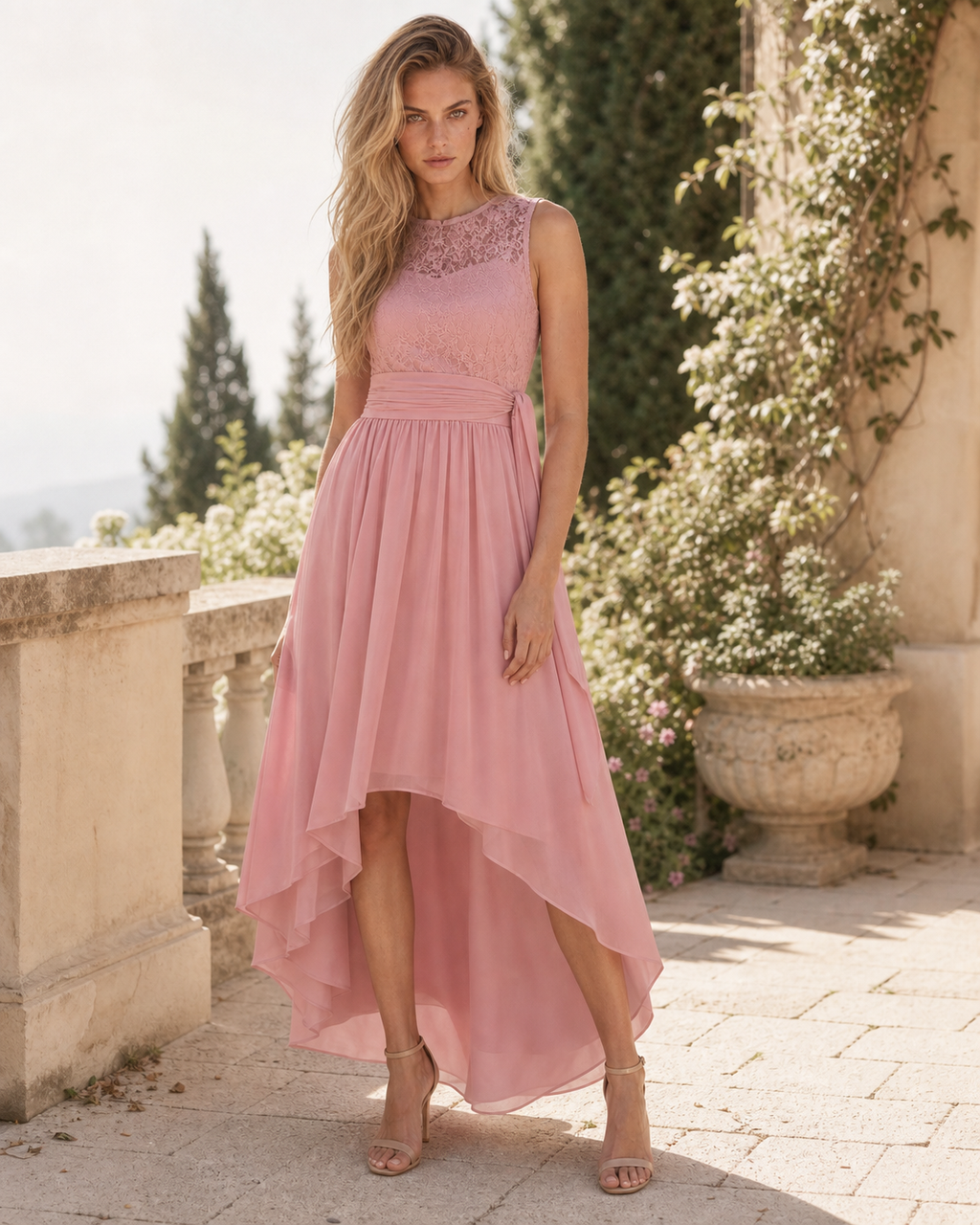 Elara Chiffonkleid in Rosa – SORÉA Model C
