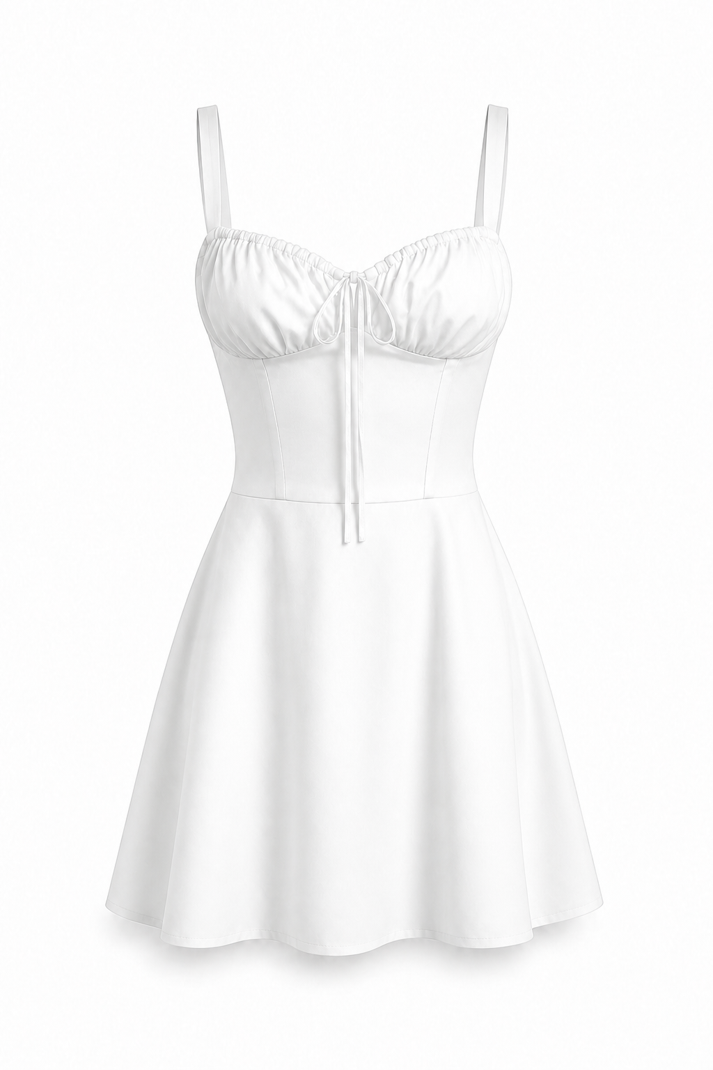 Essenza Kleid in Weiss – Produktaufnahme auf Weiss