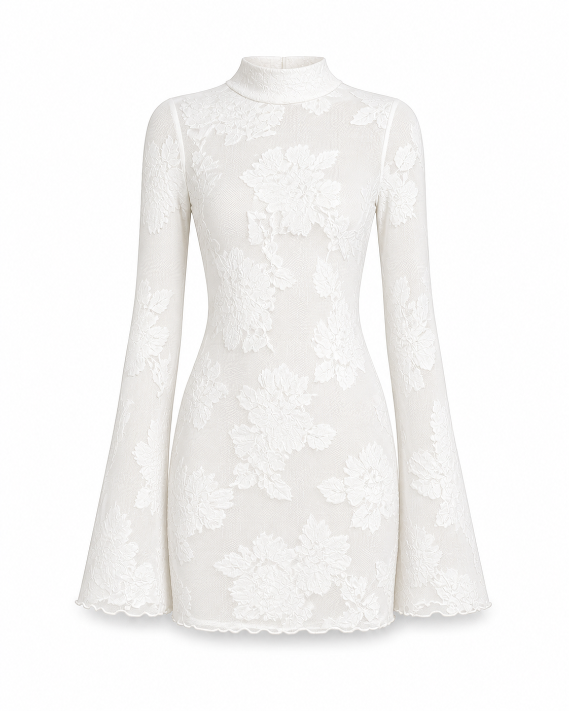 Serena Mesh-Minikleid in Weiss – Produktaufnahme auf Weiss